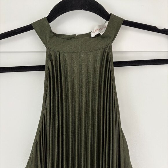 Pink Blush Olive Pleated Maternity Halter Dress Size L - Picture 4 of 5